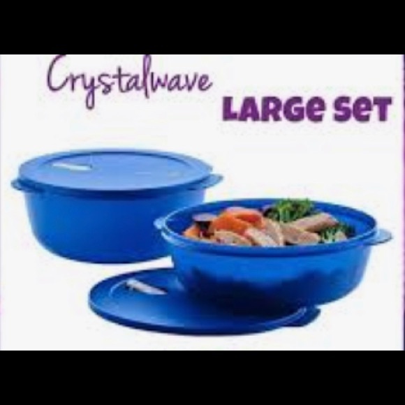 2 pc Tupperware CrystalWave Bowl set 3qt and 4qt
